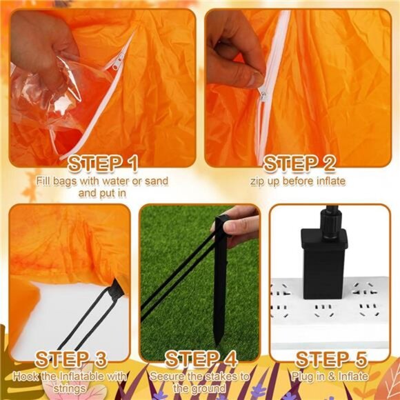 7ft Maple Leaf Inflatable with LED Light Thanksgiving Fall Blow up Yard - Picture 4 of 8